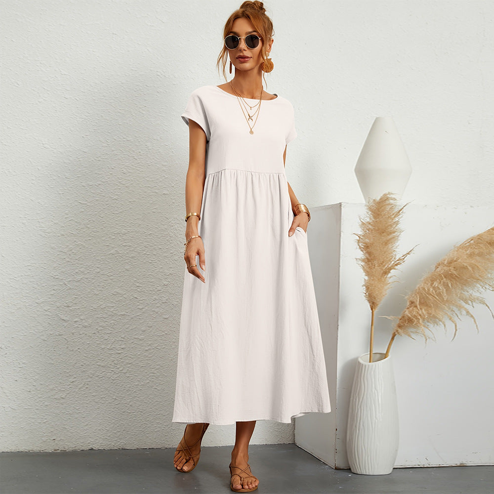 Robe maxi pour femmes avec une taille tendance et des poches latérales pratiques Chic & Stil