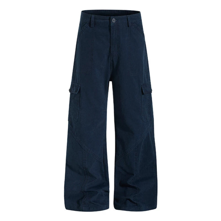 Women Wide Cargo Pants made of Cotton Blend with High Waist and Multifunction Pockets Amarae