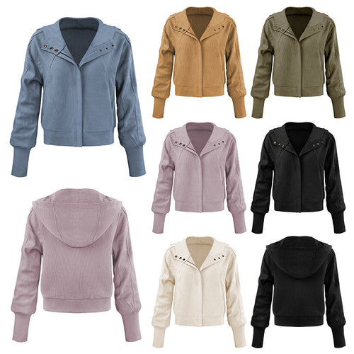 Women's Comfortable Zip Hoodie with Textured Design Amarae