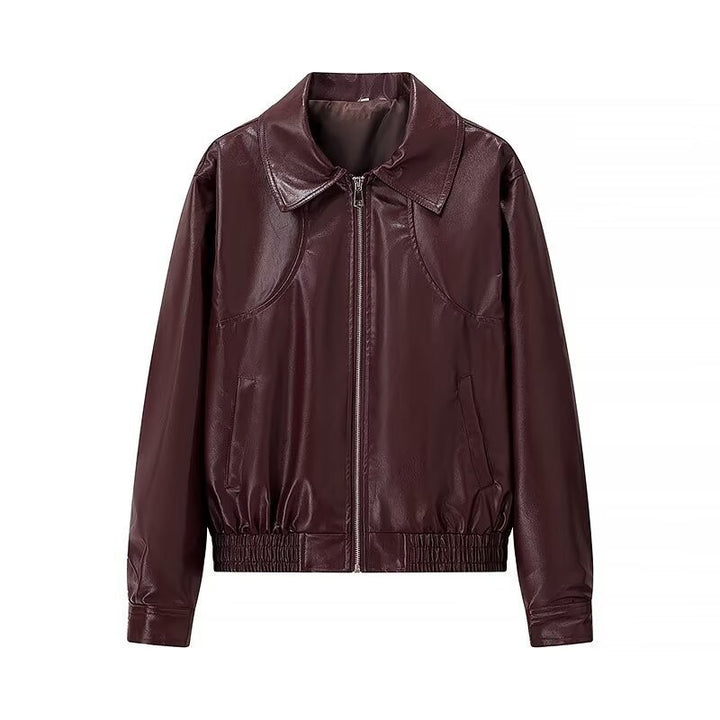 Veste casual femme avec col montant et ceinture élastique