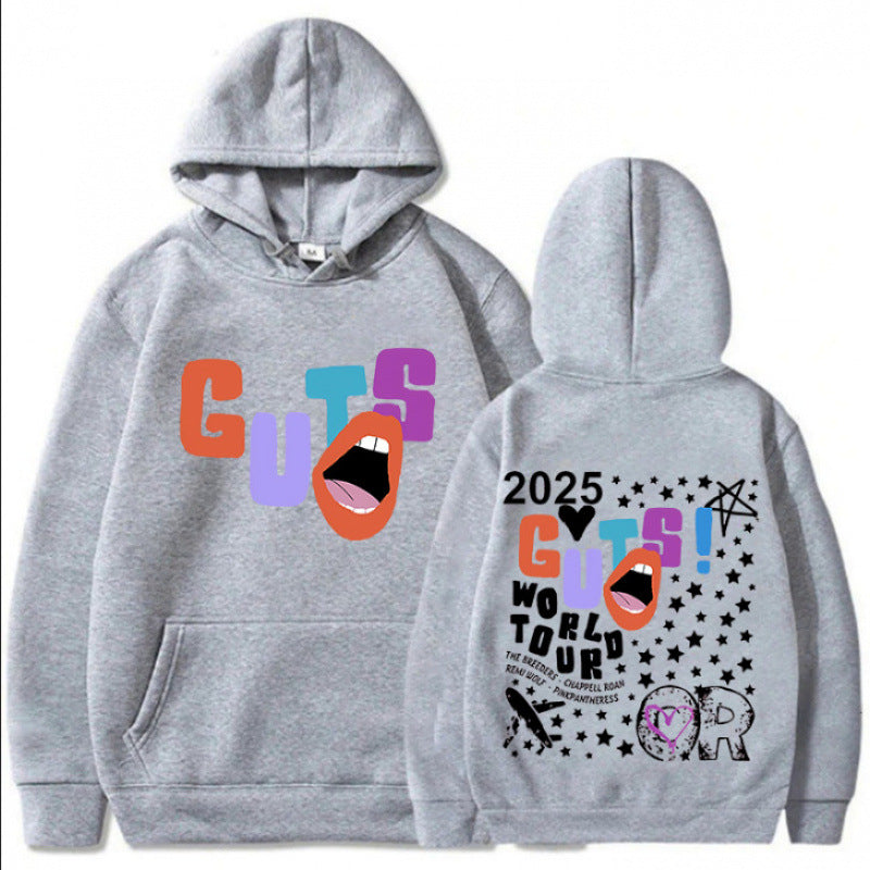 Women's hoodie with creative graphic elements and unique tour print Lune London
