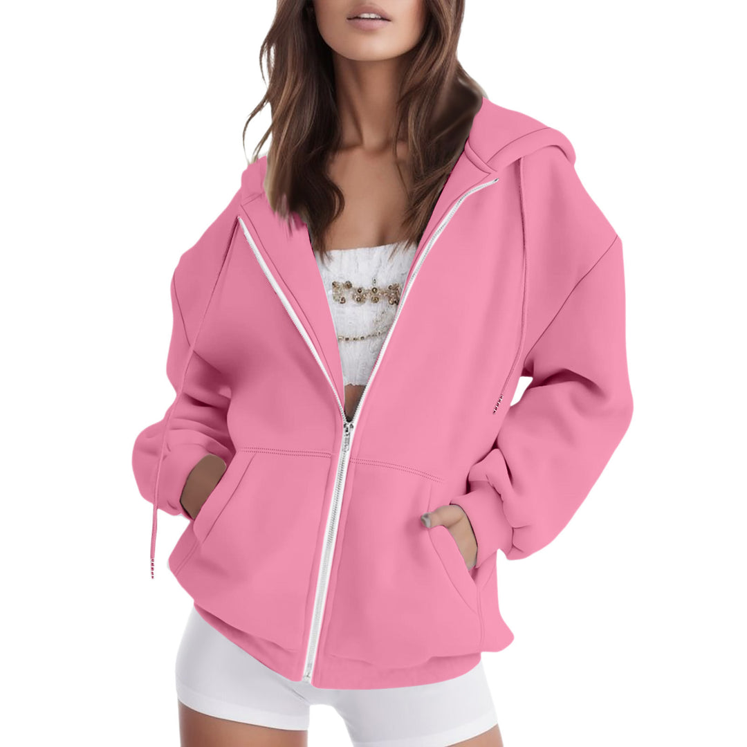 Ladies oversized hooded jacket with practical pockets Amarae