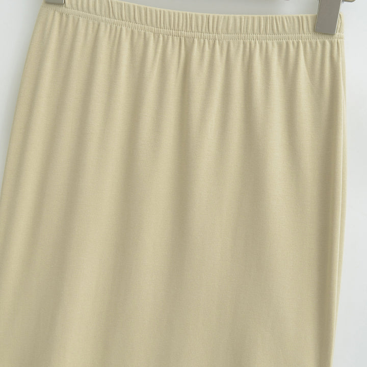 Women's Asymmetrical Jersey Midi Skirt with Elastic Waistband and Jagged Hem Amarae