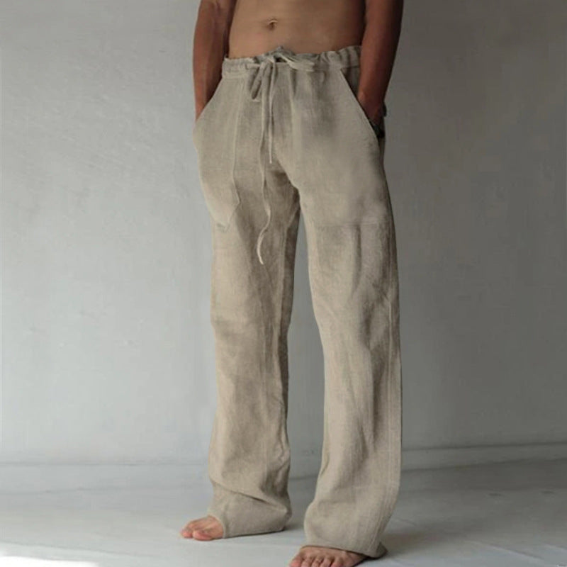 Casual linen trousers for men with elastic waistband Lune London