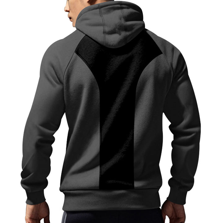 Men's sporty hooded sweatshirt with half-zip and practical pockets Lune London