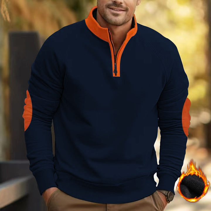 Men's sweatshirt with textured zipper Lune London