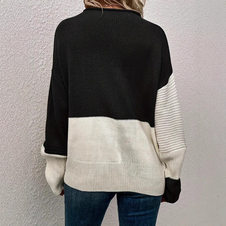 Casual women's sweater with contrasting textures and a relaxed fit Lune London