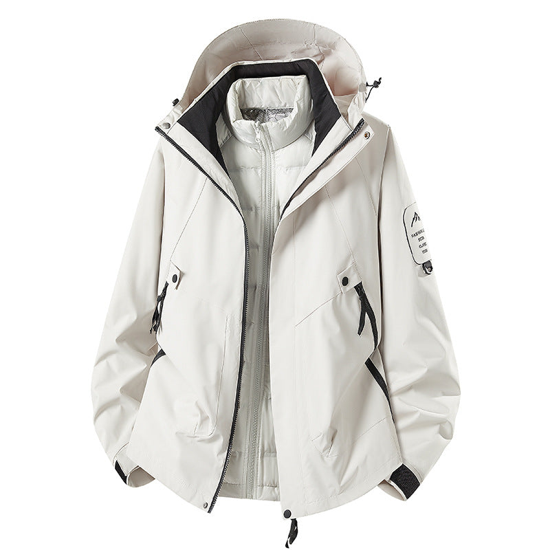 Men's Two-in-One Weather Protection Jacket with Removable Padded Vest and Adjustable Hood Amarae