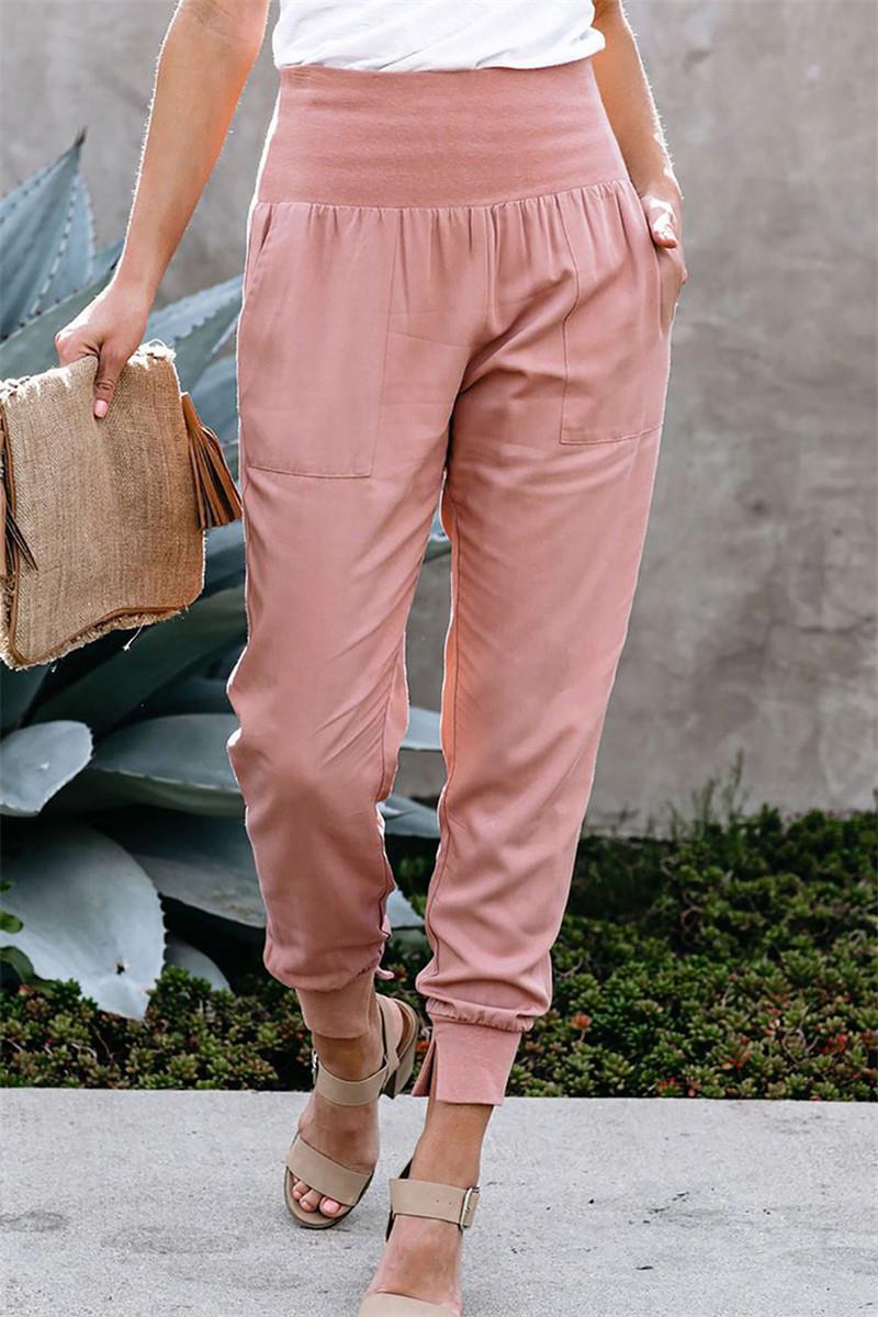 Sport leisure pants for women with elastic waist and pockets Lune London