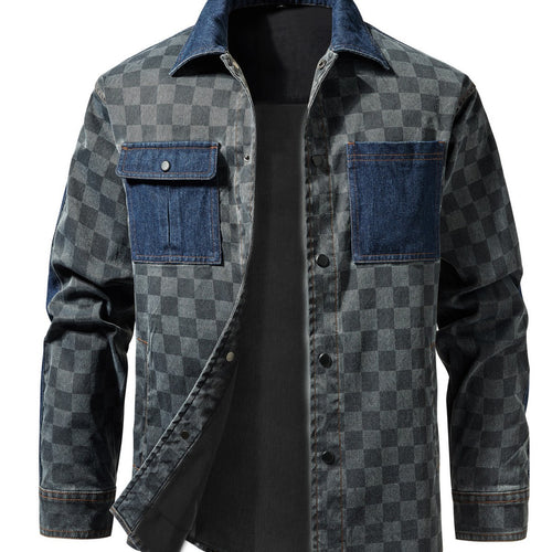 Trendy jacket for men with check pattern Amarae