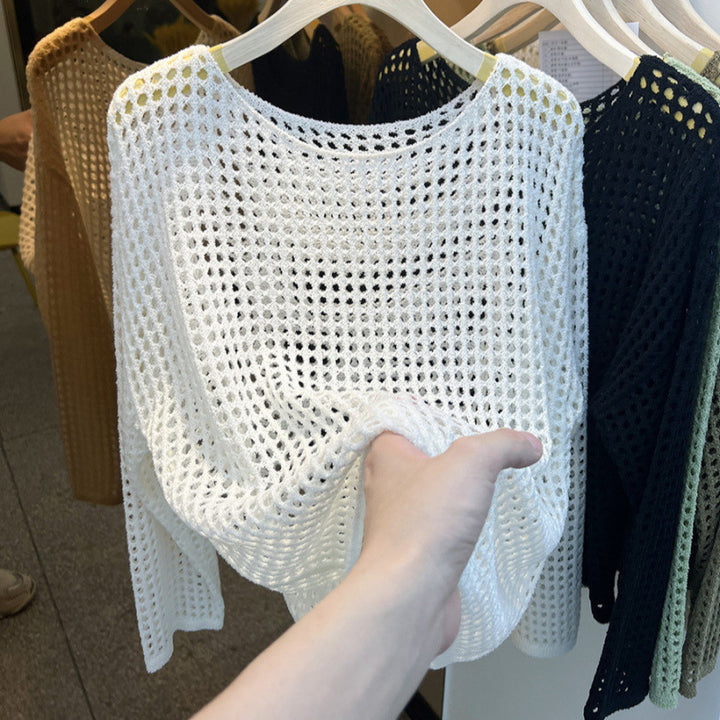 Pull féminin aéré en tricot avec motif de maille grossière Chic & Stil