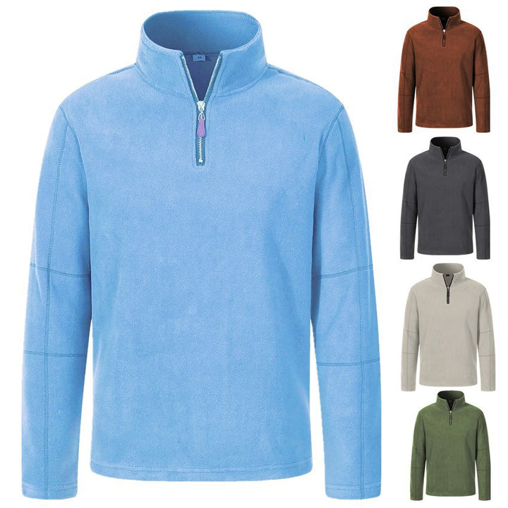Men's fleece jacket with high collar and practical zipper Lune London