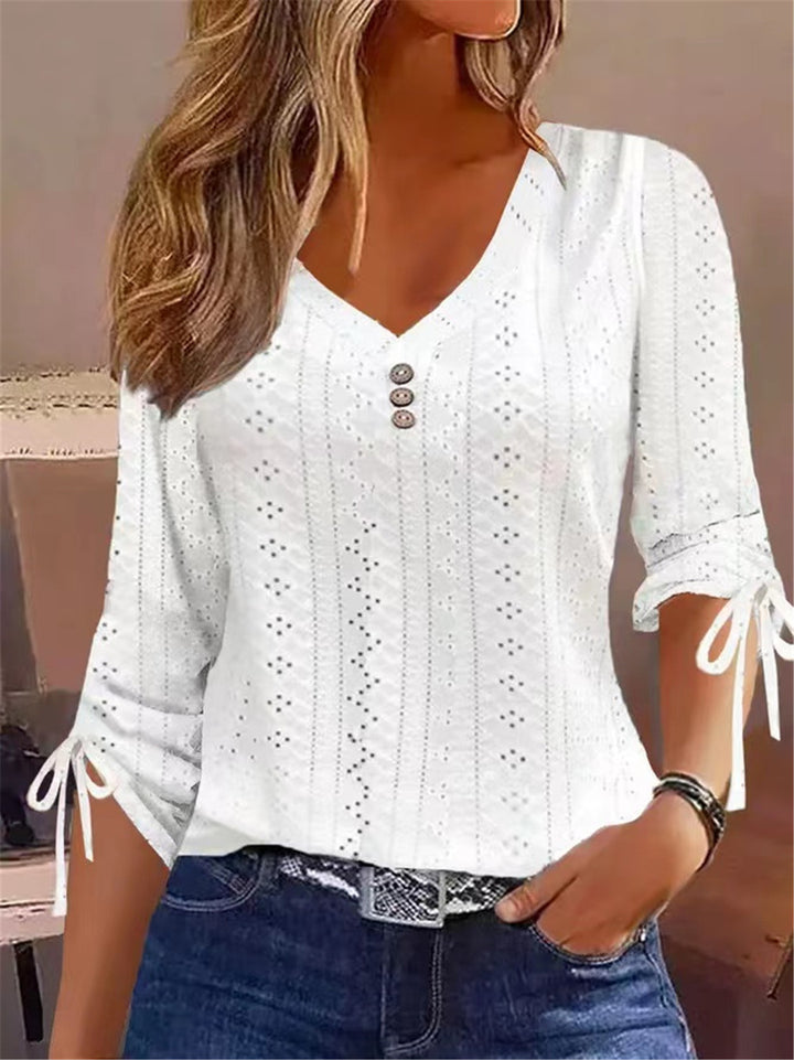 V-neck blouse for women with gathered detail Amarae