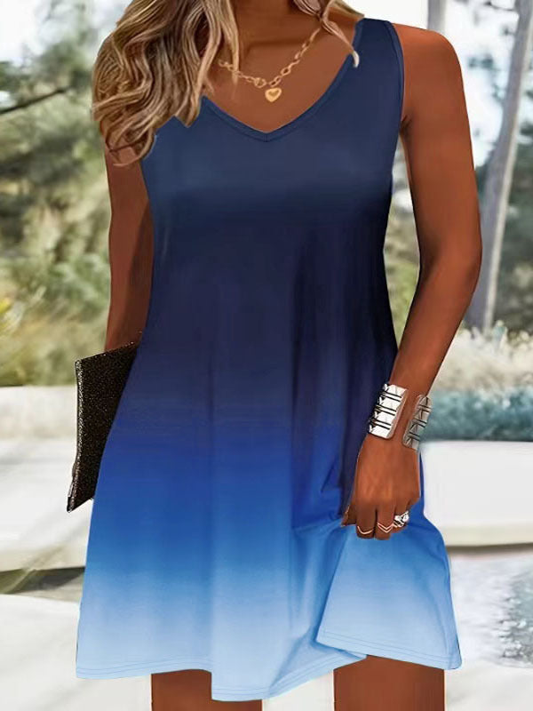 V-neck A-line dress Chic und Style for women Leisure