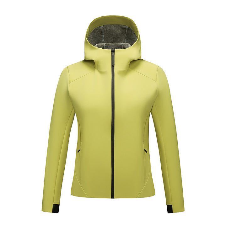 Women's Tailored Softshell Jacket with Hood and Fleece Lining Amarae