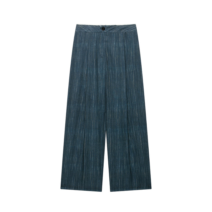 Women's Wide High Waist Trousers with Pinstripes and Wide Leg Amarae