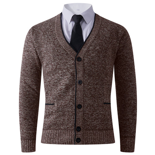 Men's knit jacket with V-neck and classic design Amarae