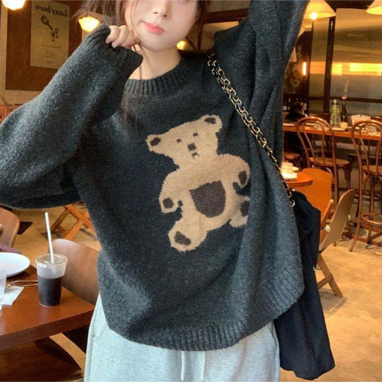 Pull en tricot pour femmes avec motif d'ours Chic & Stil