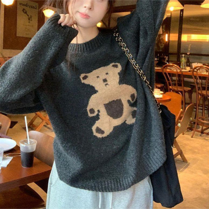 Pull en tricot pour femmes avec motif d'ours Chic & Stil