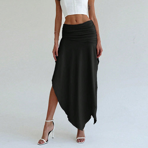 Jupe maxi asymétrique pour femmes avec un élégant froncé Chic & Stil