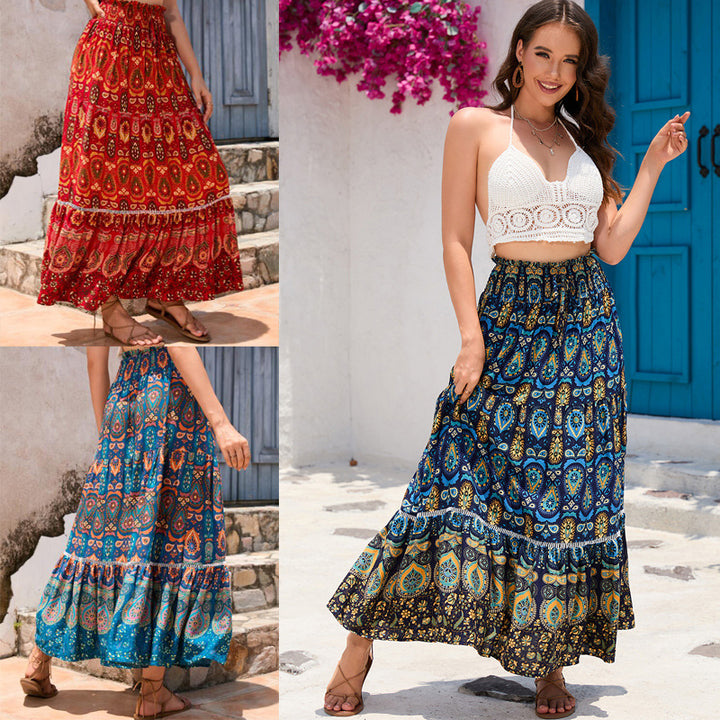 Roc Lune London maxi boho skirt women