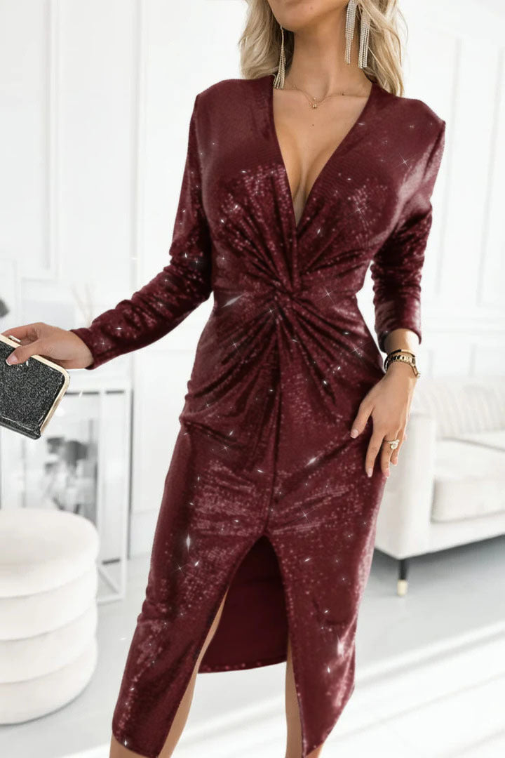 Women's Glamorous Cocktail Dress with Exciting Slit Design Lune London