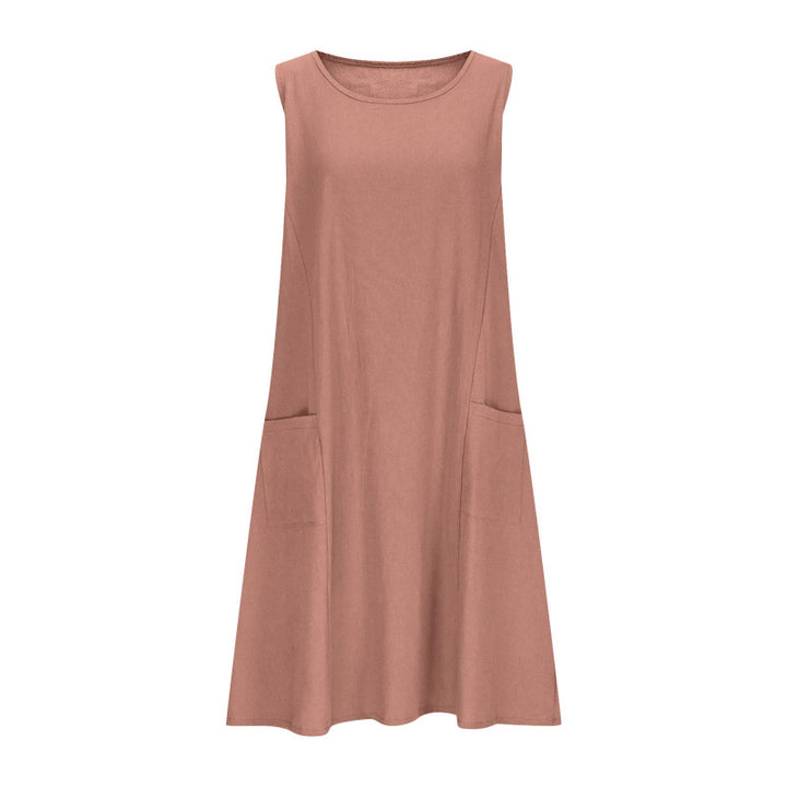 Women's Casual Sleeveless Dress with Double Pockets Lune London