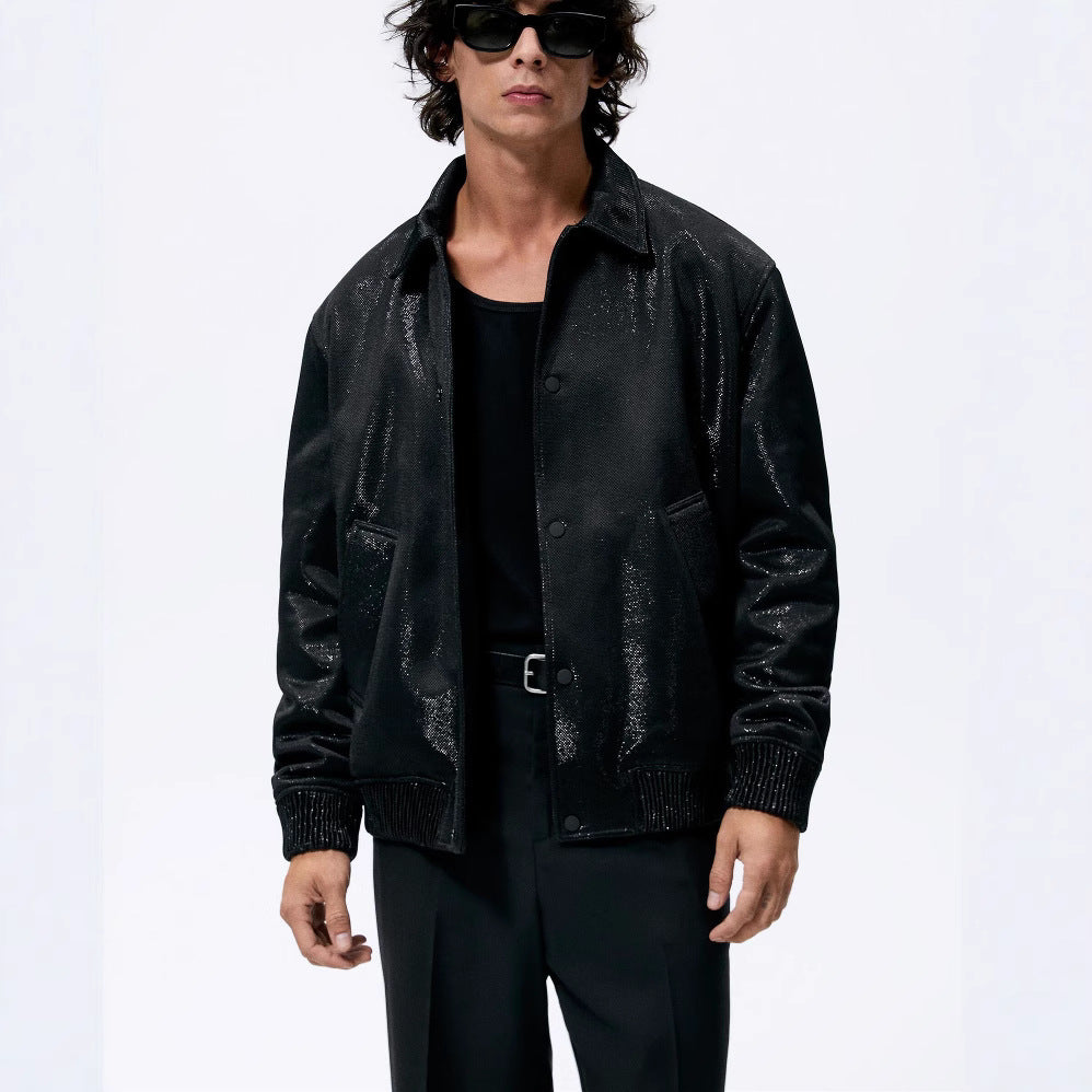 Men's lightweight field jacket made of technical material with applied flap pockets and stand-up collar Amarae