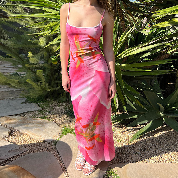 Maxi Floral Dress for Women with Adjustable Straps Lune London