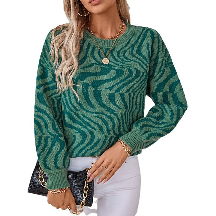 Unique wave pattern knit sweater for women Lune London