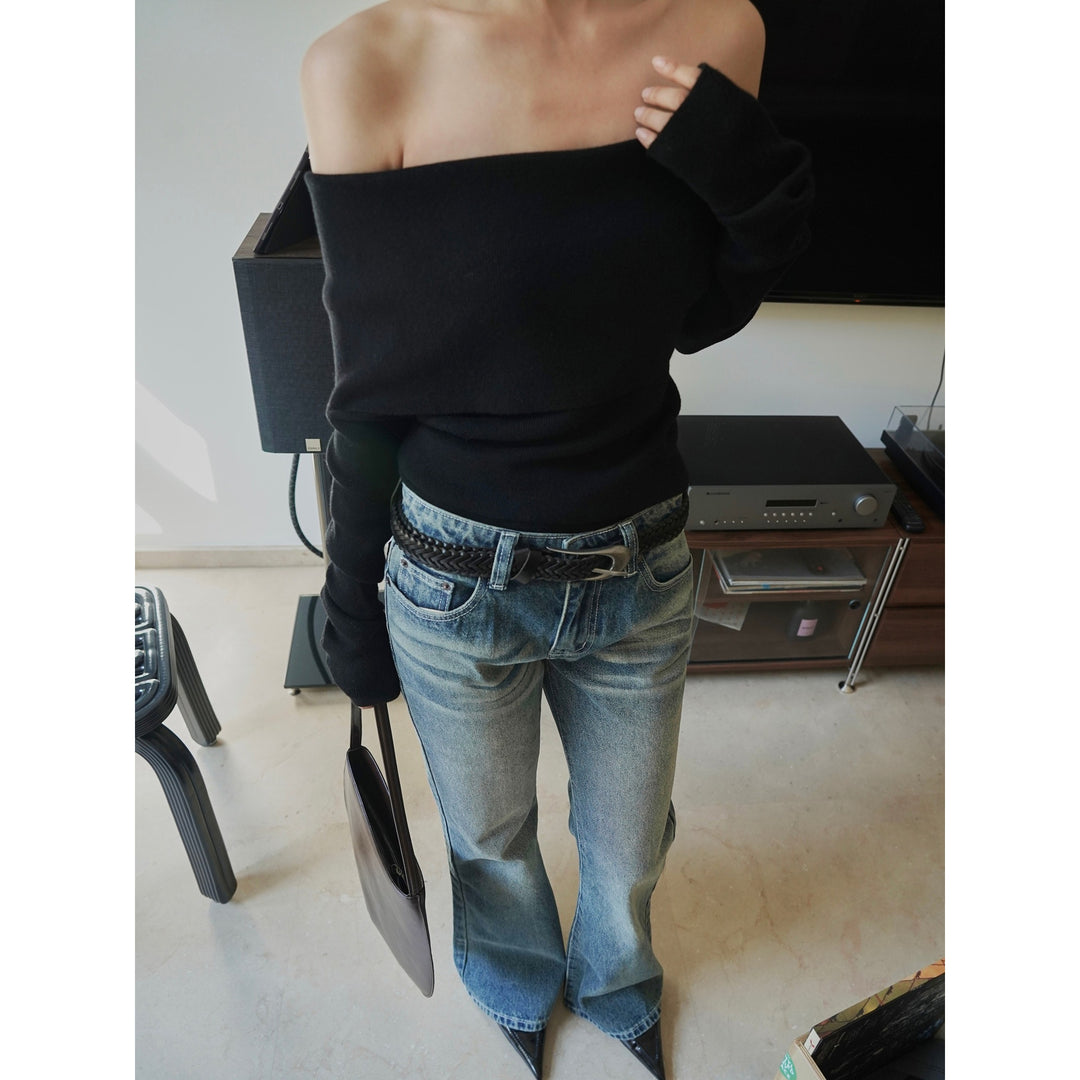 Women's High-Waisted Denim Palazzo Pants in Vintage Look with Wide Leg and Slight Flare Amarae