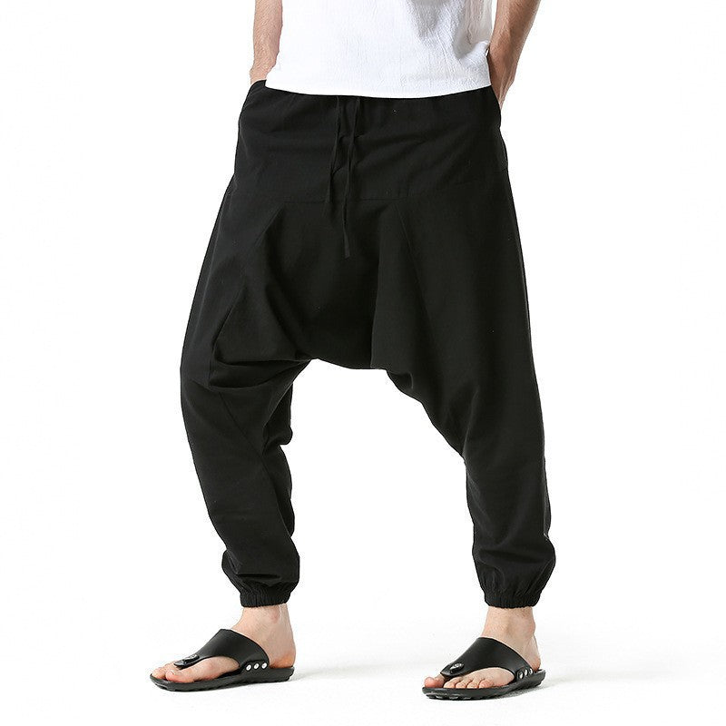 Casual harem pants for men with elastic waist and side pockets Lune London