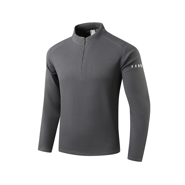 Men's Performance Long Sleeve Shirt with Half-Zip and Stand-Up Collar Amarae