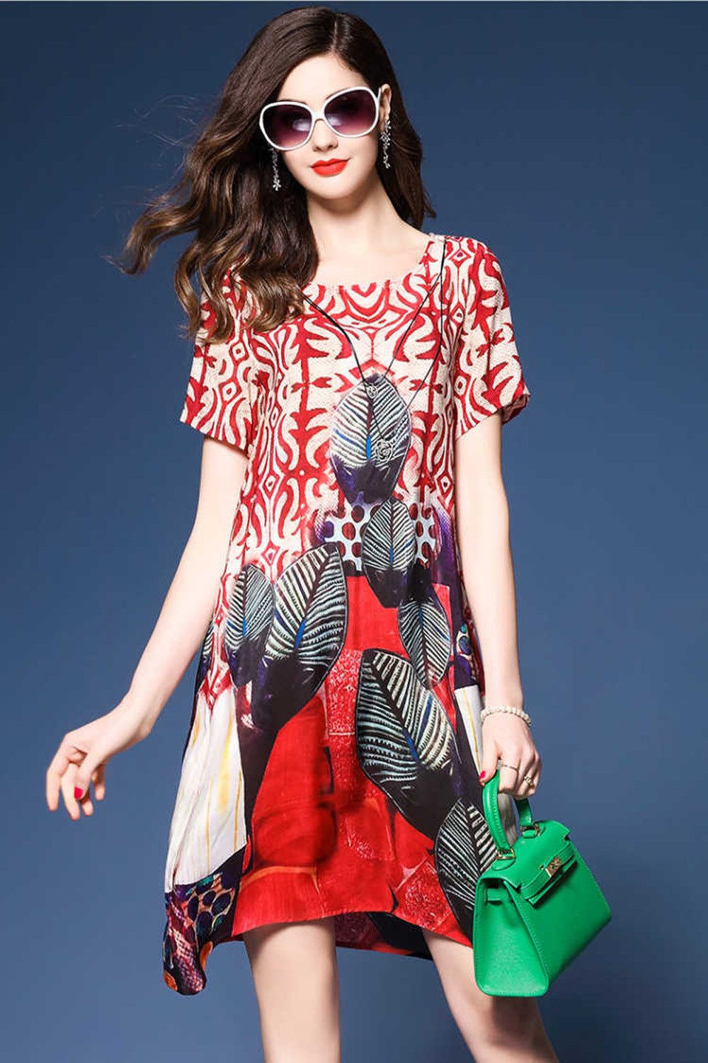 Lune London A-line dress with artistic print for women