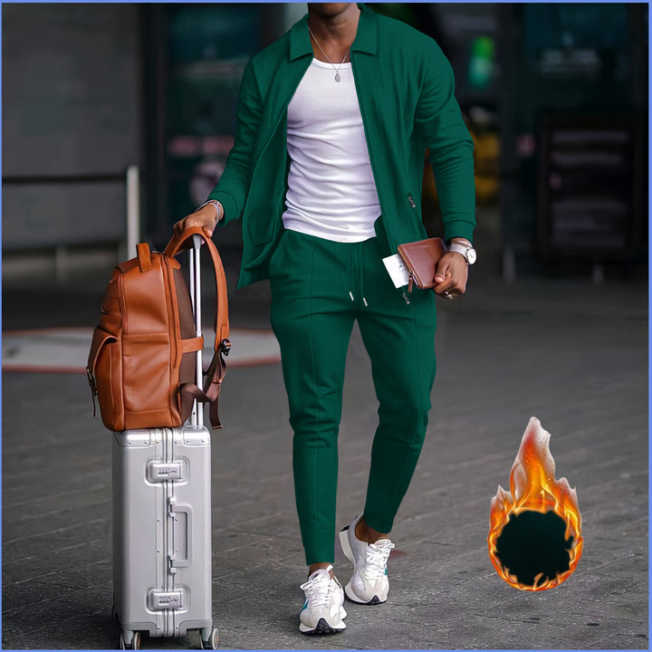 Men's sports leisure set with structured design and elastic waist Lune London