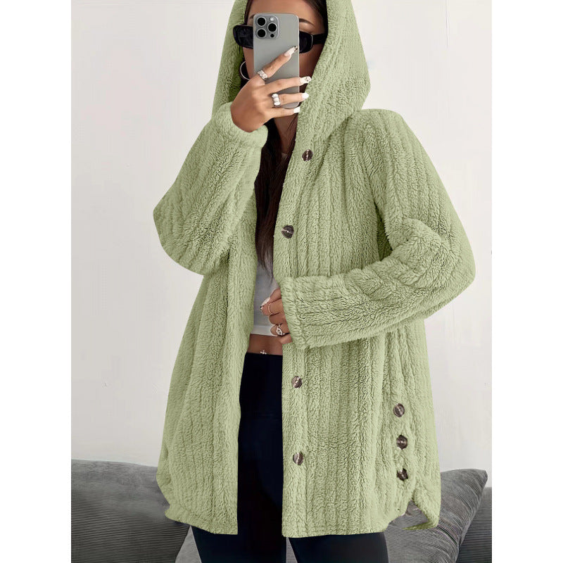 Women Comfortable Fleece Jacket with Hood Lune London