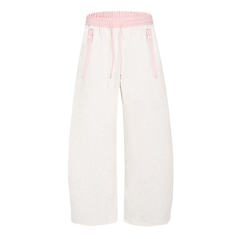 Ladies wide lounge pants with high comfort waistband, drawstring and zip pockets Amarae