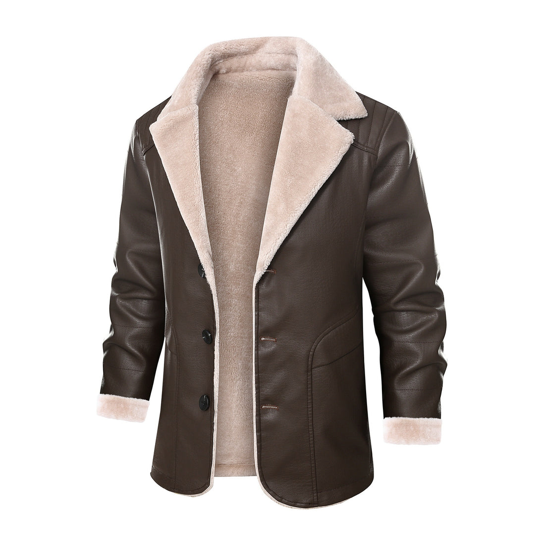 Chic leather jacket for men with warm lining and elegant collar Lune London