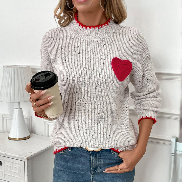 Sweater pour femme avec appliqué en forme de cœur Chic & Stil