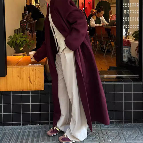 Ladies elegant wool coat with double-breasted design Amarae