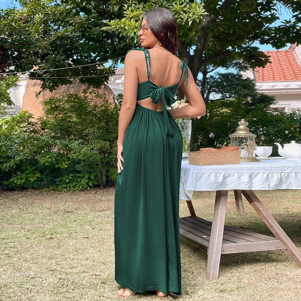 Robe maxi pour femme avec une coupe ample et des bretelles spaghetti réglables Chic & Stil