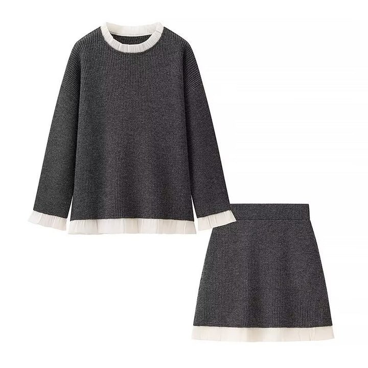 Ensemble tricoté pour femmes avec ourlet volant de haute qualité Chic & Stil