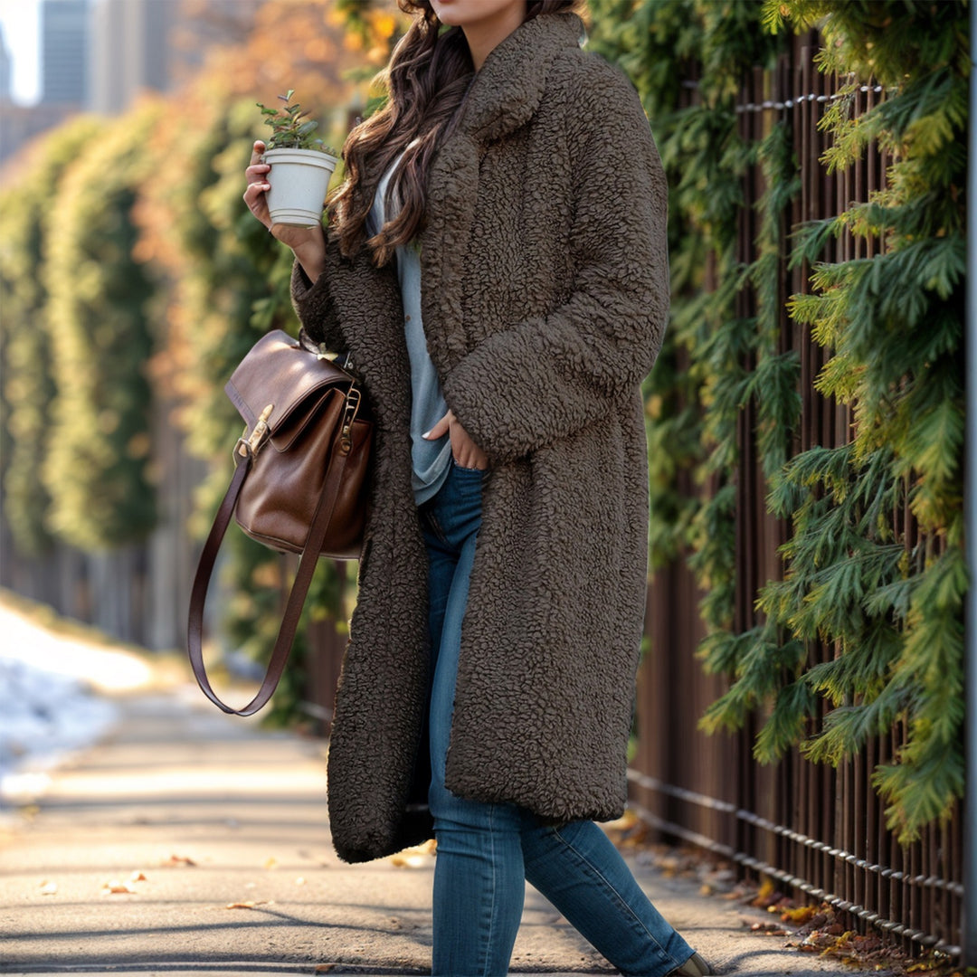 Oversized plush coat for women with teddy fur Amarae