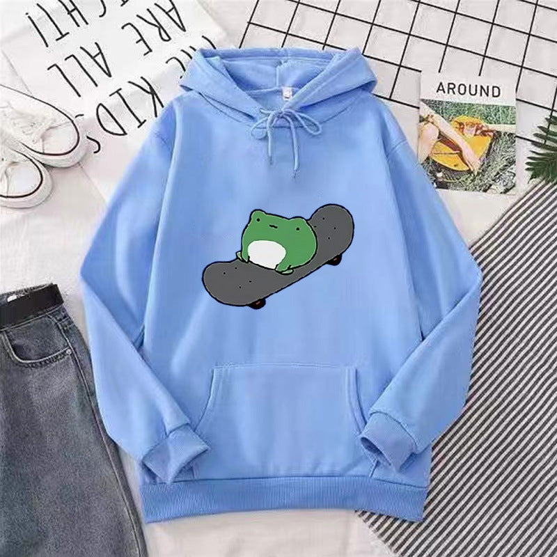 Women's hoodie with humorous frog design Chic & Stil