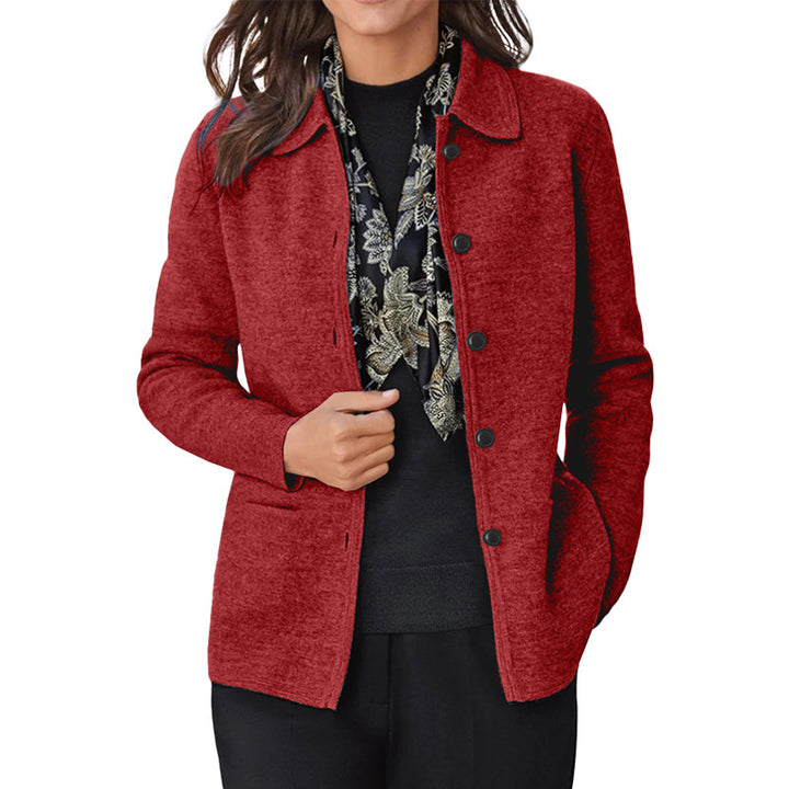 Fashionable women's leisure jacket with decorative buttons and side pockets Lune London