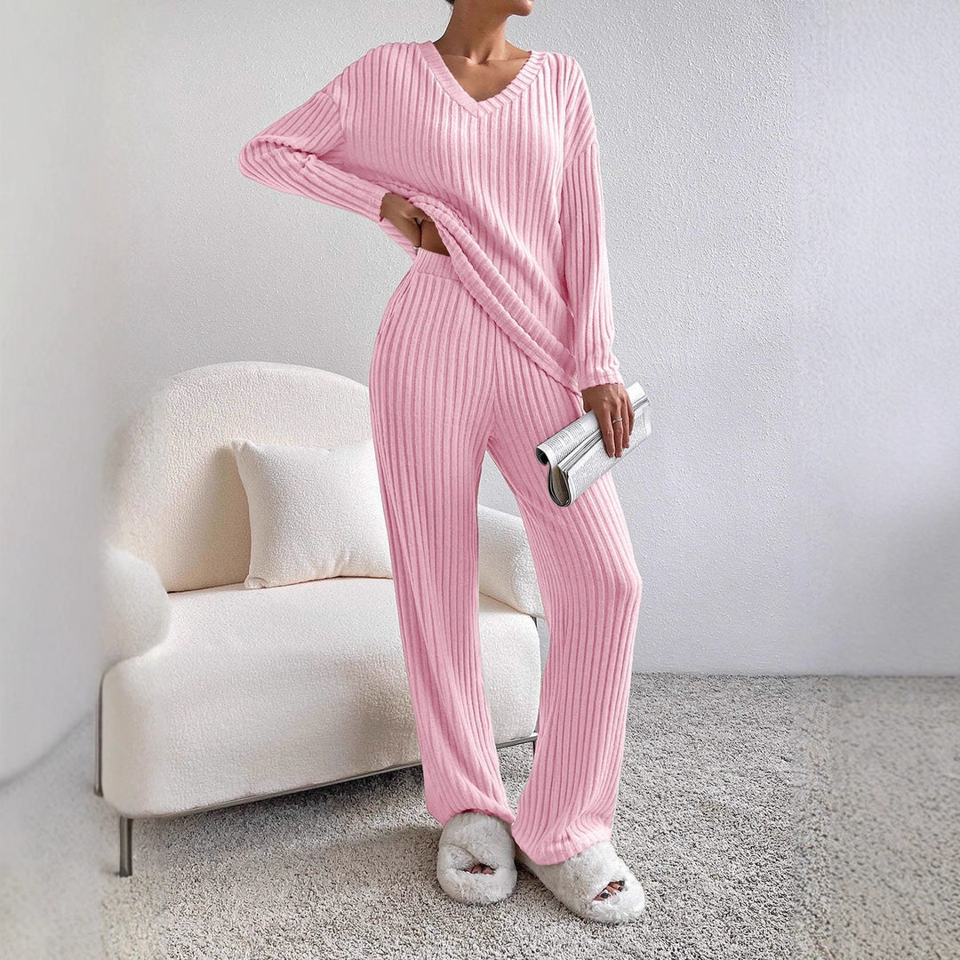 Lune London Comfortable Ribbed Knit Lounge Set for Women