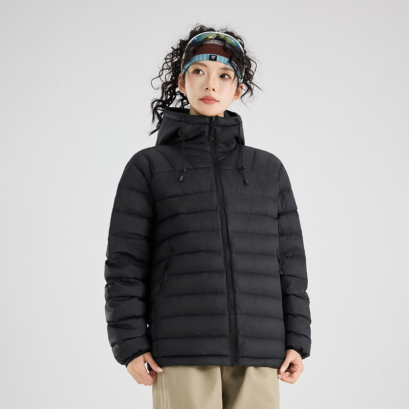 Women's ultra-light quilted thermocap jacket with horizontal stitching and zip pockets Amarae