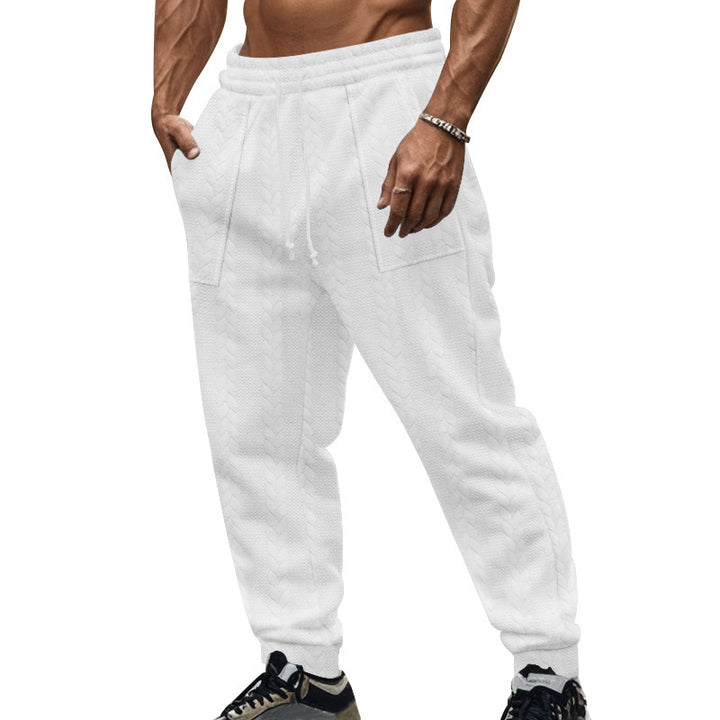 Men's leisure pants made of textured fleece with practical side pockets Lune London