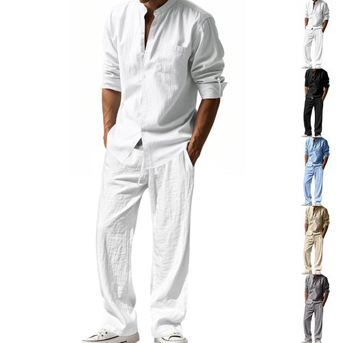 Linen leisure set for men with a modern cut and practical pockets Amarae