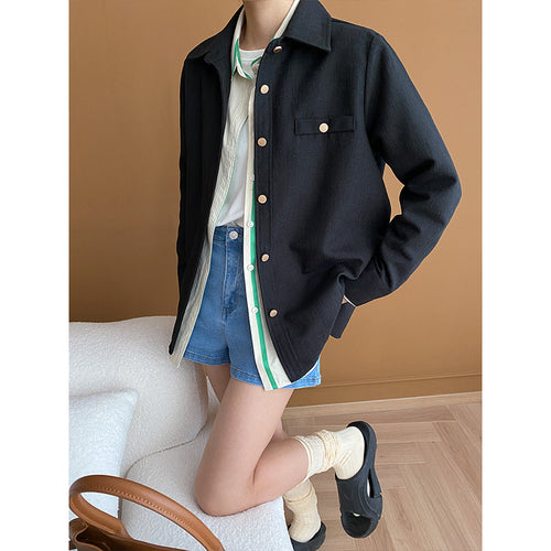 Women's Oversized Blouson Jacket with Button Detail Chic & Stil